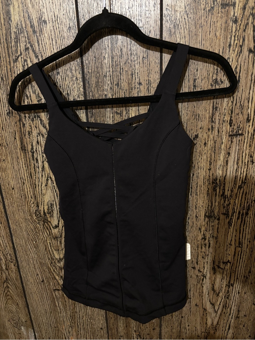 Lululemon Black Tank with Open Crisscross Back NWT 4